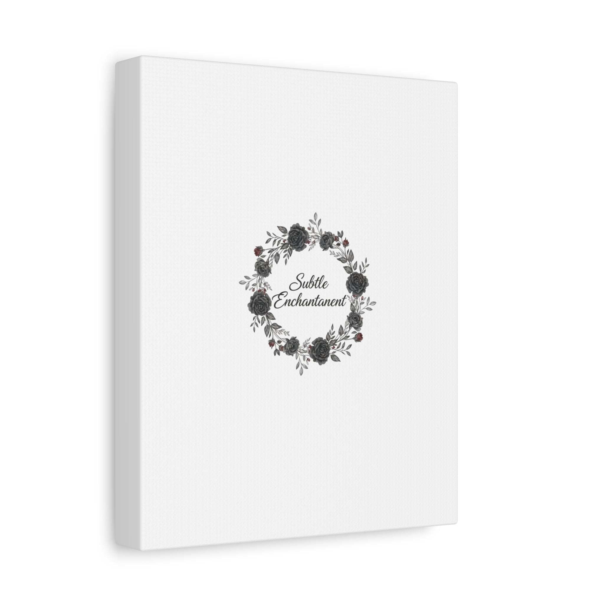 Moon Rose Wreath Canvas, Romantic Gothic Lite, Soft Goth Floral Wall Art