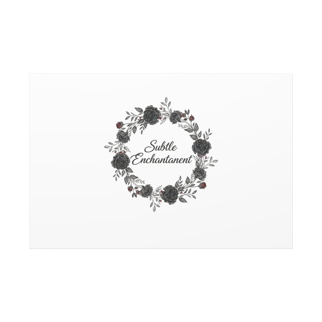 Moon Rose Wreath Canvas, Romantic Gothic Lite, Soft Goth Floral Wall Art