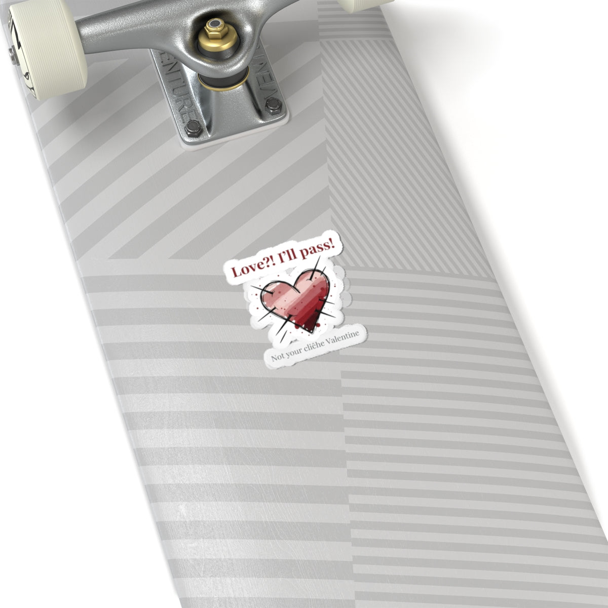 Love? I'll Pass Heart Sticker | anti‑Valentine, edgy heart decal