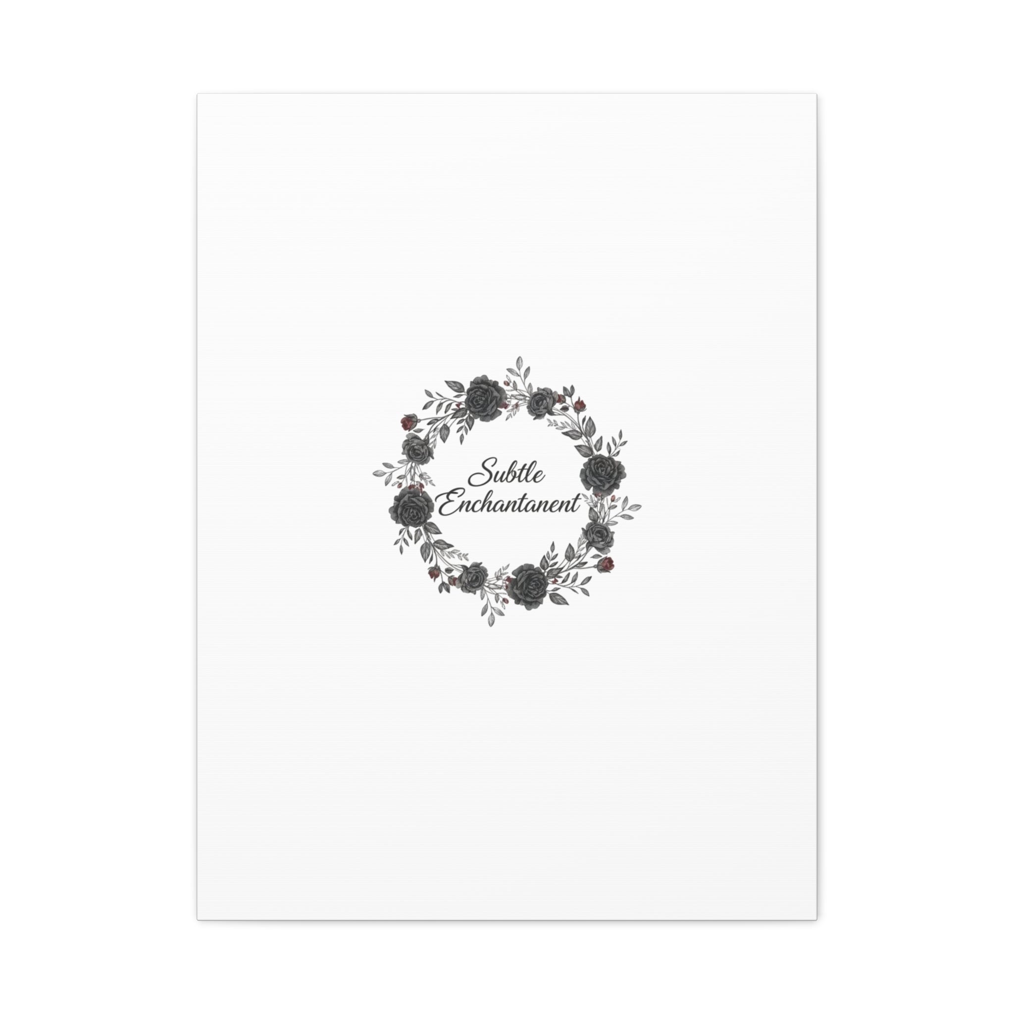 Moon Rose Wreath Canvas, Romantic Gothic Lite, Soft Goth Floral Wall Art