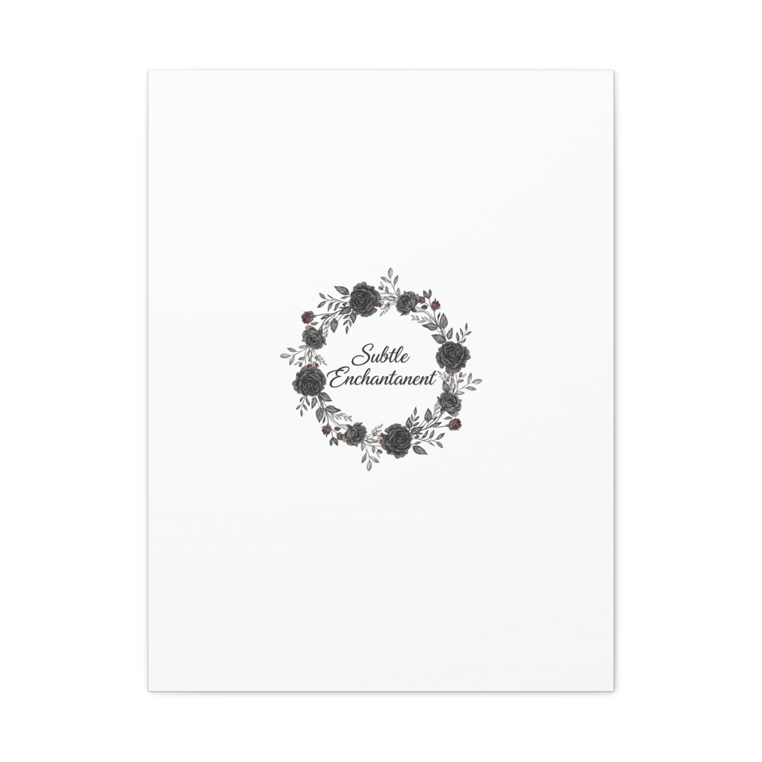 Moon Rose Wreath Canvas, Romantic Gothic Lite, Soft Goth Floral Wall Art