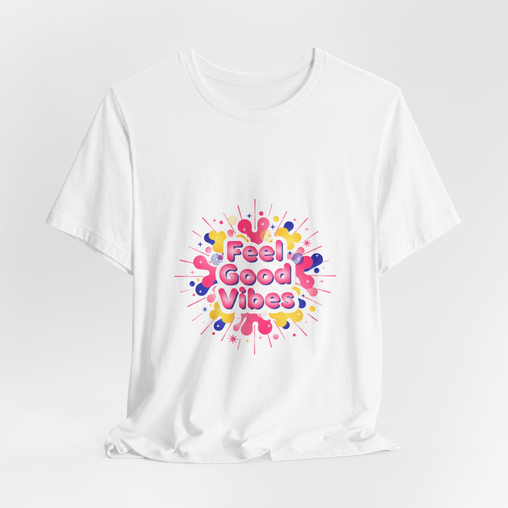 Feel Good Vibes tee | Dopamine Decor neon gradient squiggle art