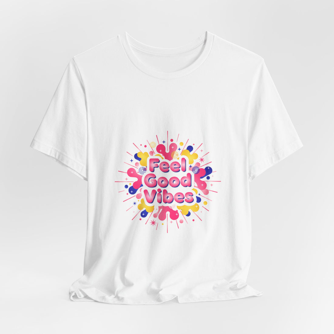 Feel Good Vibes tee | Dopamine Decor neon gradient squiggle art