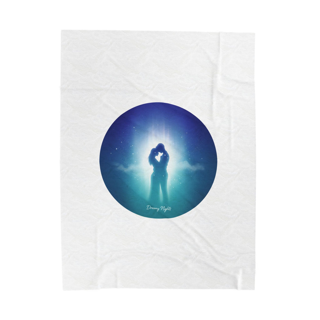 Afterlight Nightscape Couple, Velveteen Plush Blanket | luminous night bloom, cinematic glow