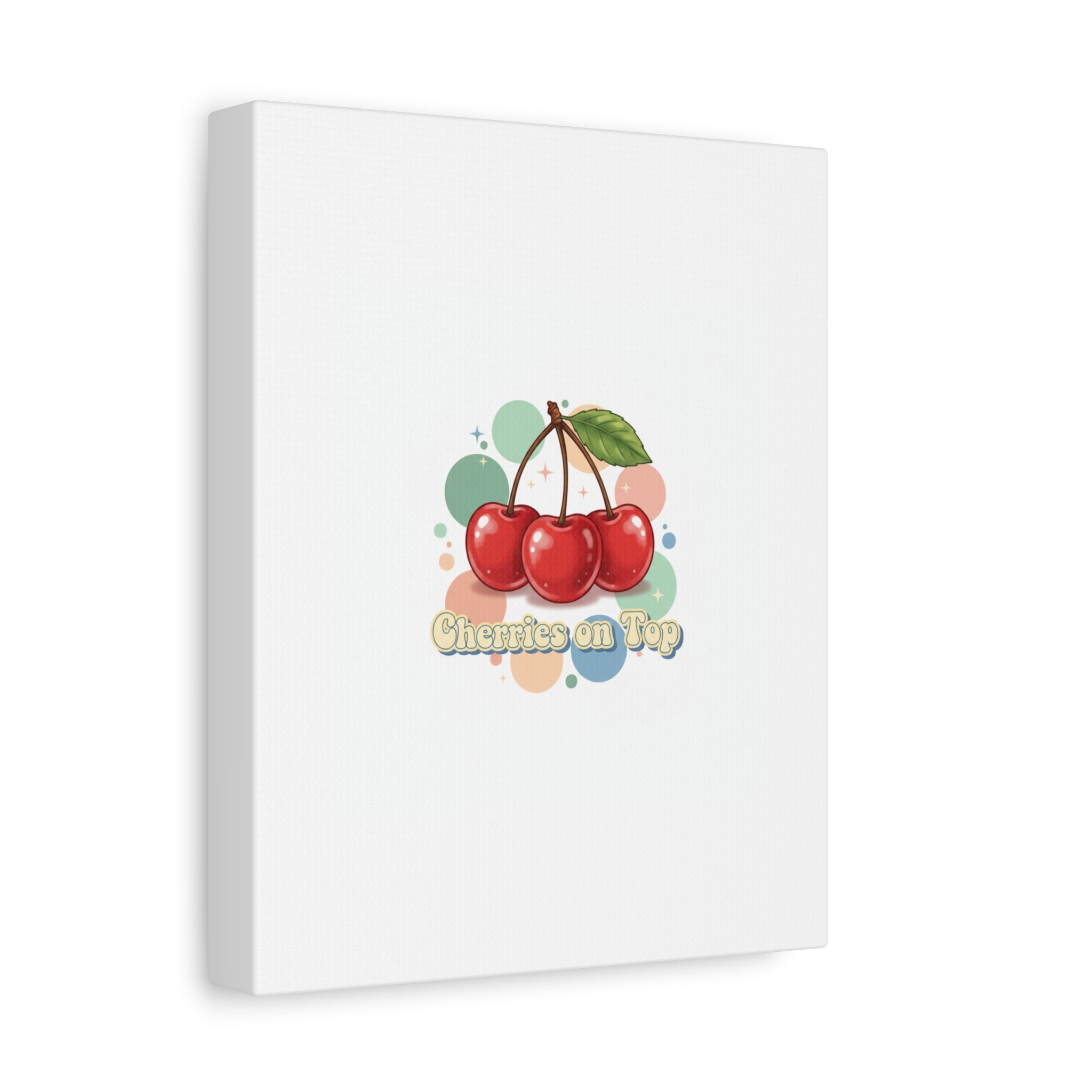 Cherries on Top Canvas | Retro Kawaii Fruit Wall Art