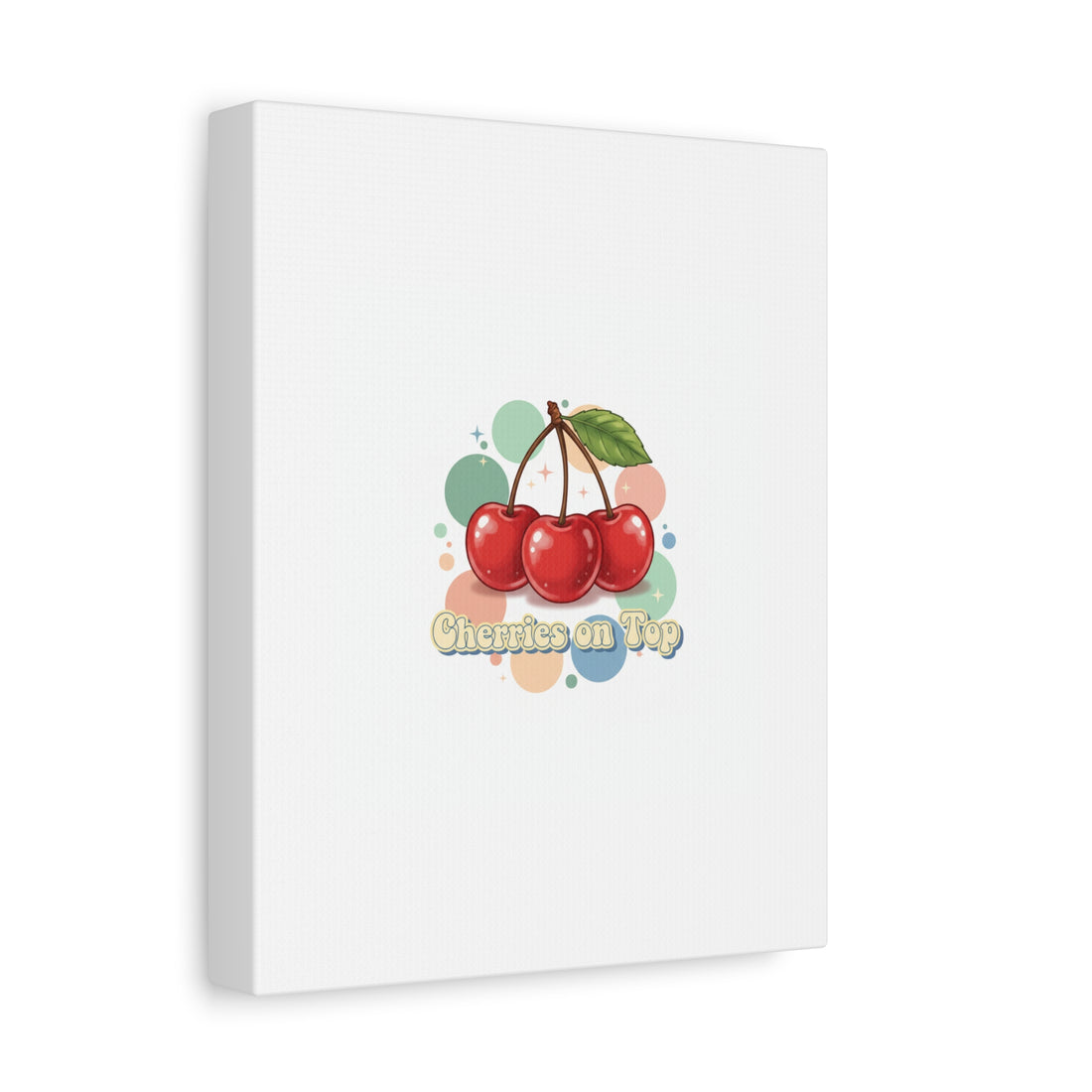 Cherries on Top Canvas | Retro Kawaii Fruit Wall Art