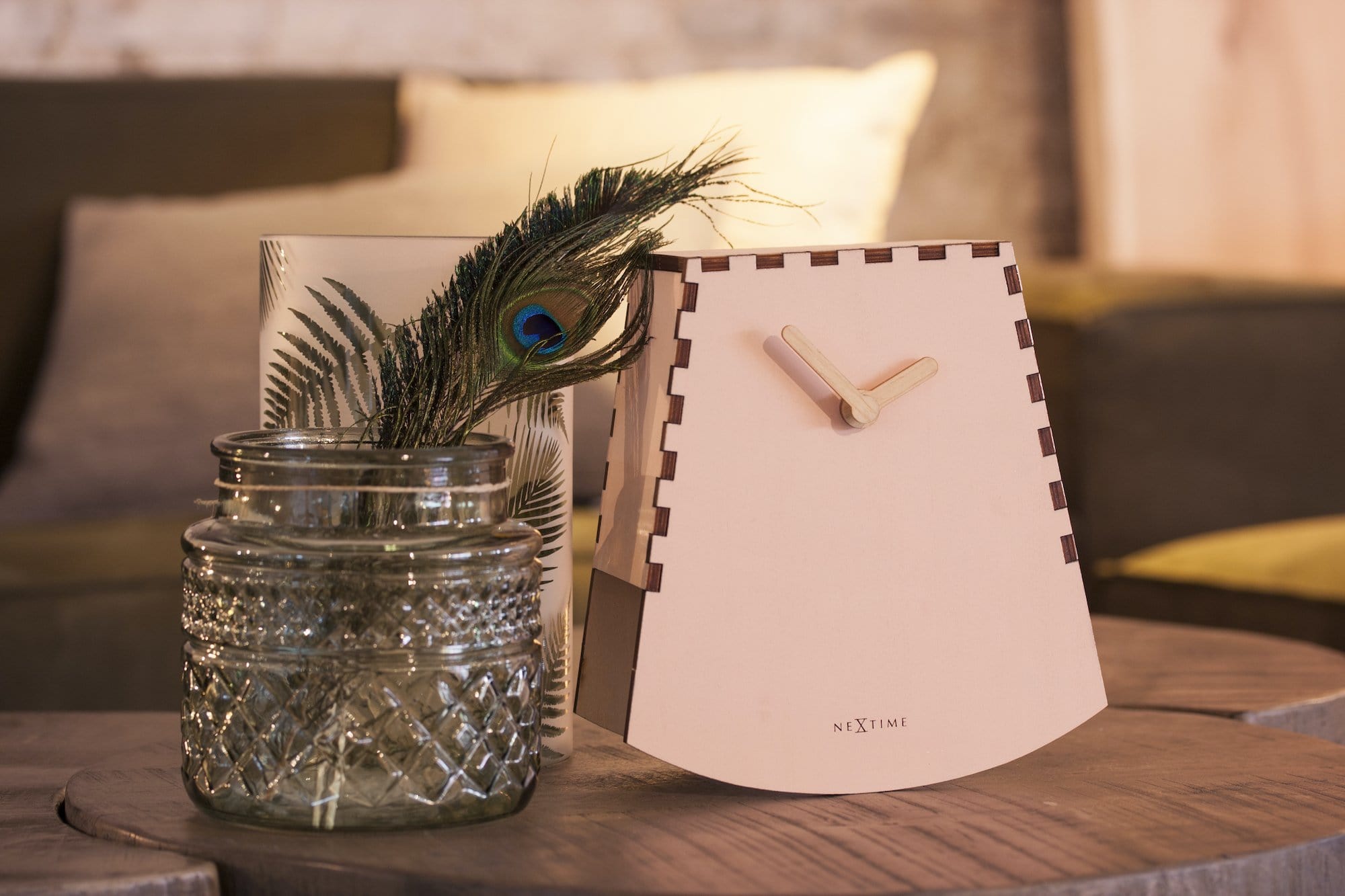 Table clock -  20 cm -Wood - Motion Clock-  'Rocky' - Goat Corp