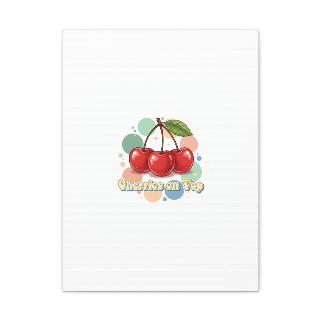 Cherries on Top Canvas | Retro Kawaii Fruit Wall Art