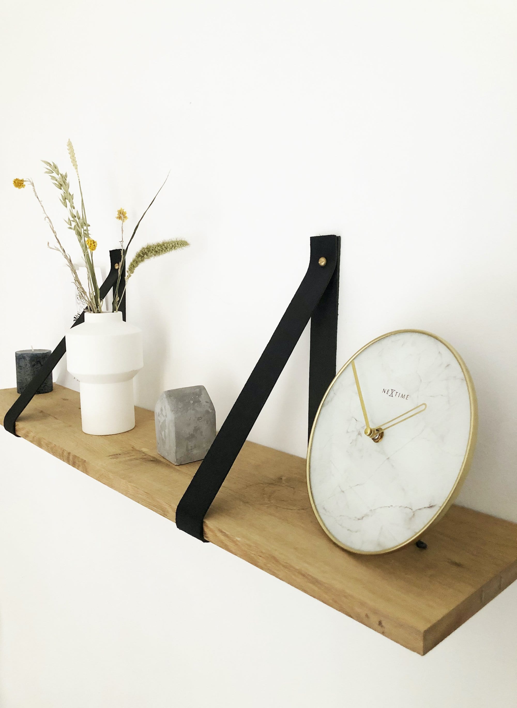Table / Wall clock -  20 cm - Glass / Metal - 'Marble' - Goat Corp
