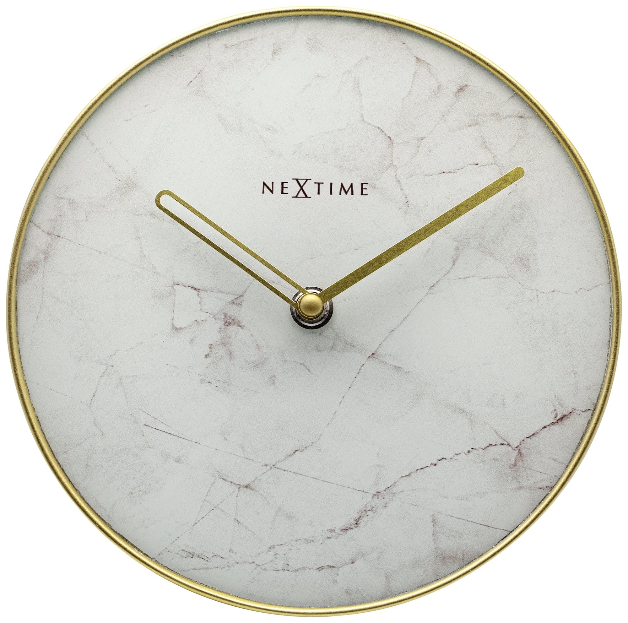 Table / Wall clock -  20 cm - Glass / Metal - 'Marble' - Goat Corp