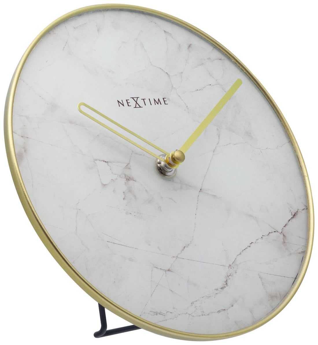 Table / Wall clock -  20 cm - Glass / Metal - 'Marble' - Goat Corp
