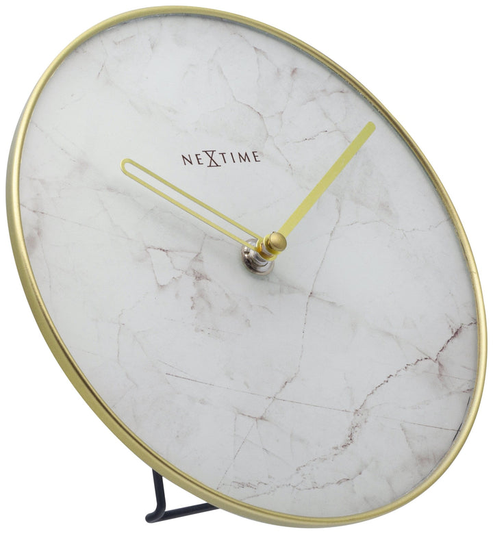 Table / Wall clock -  20 cm - Glass / Metal - 'Marble' - Goat Corp