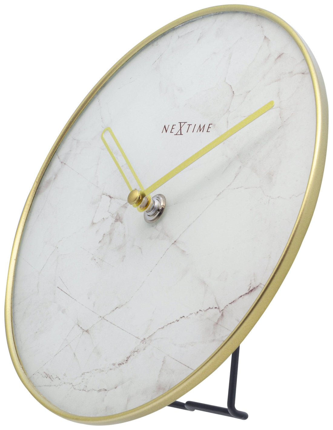 Table / Wall clock -  20 cm - Glass / Metal - 'Marble' - Goat Corp