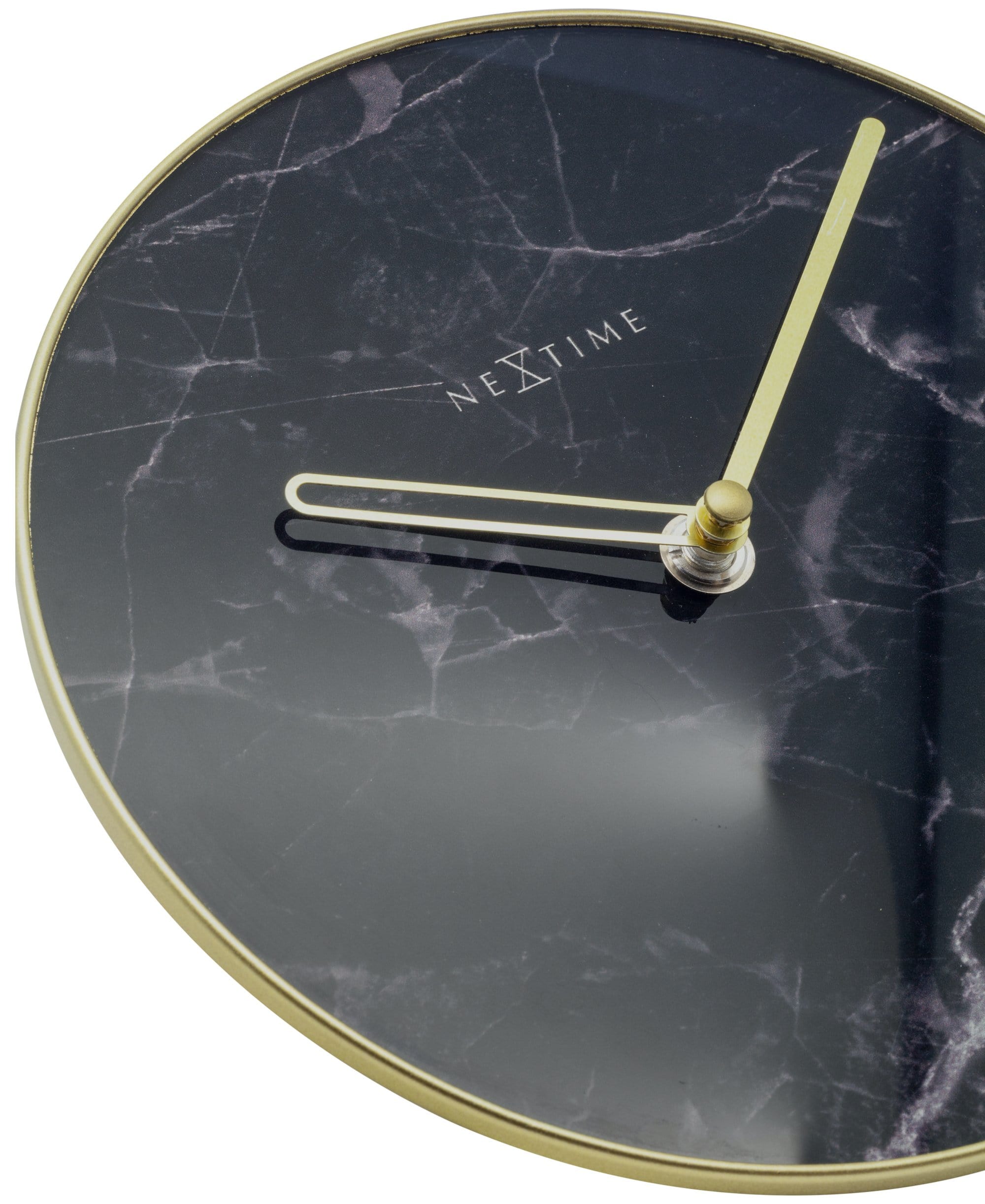 Table / Wall clock -  20 cm - Glass / Metal - 'Marble' - Goat Corp