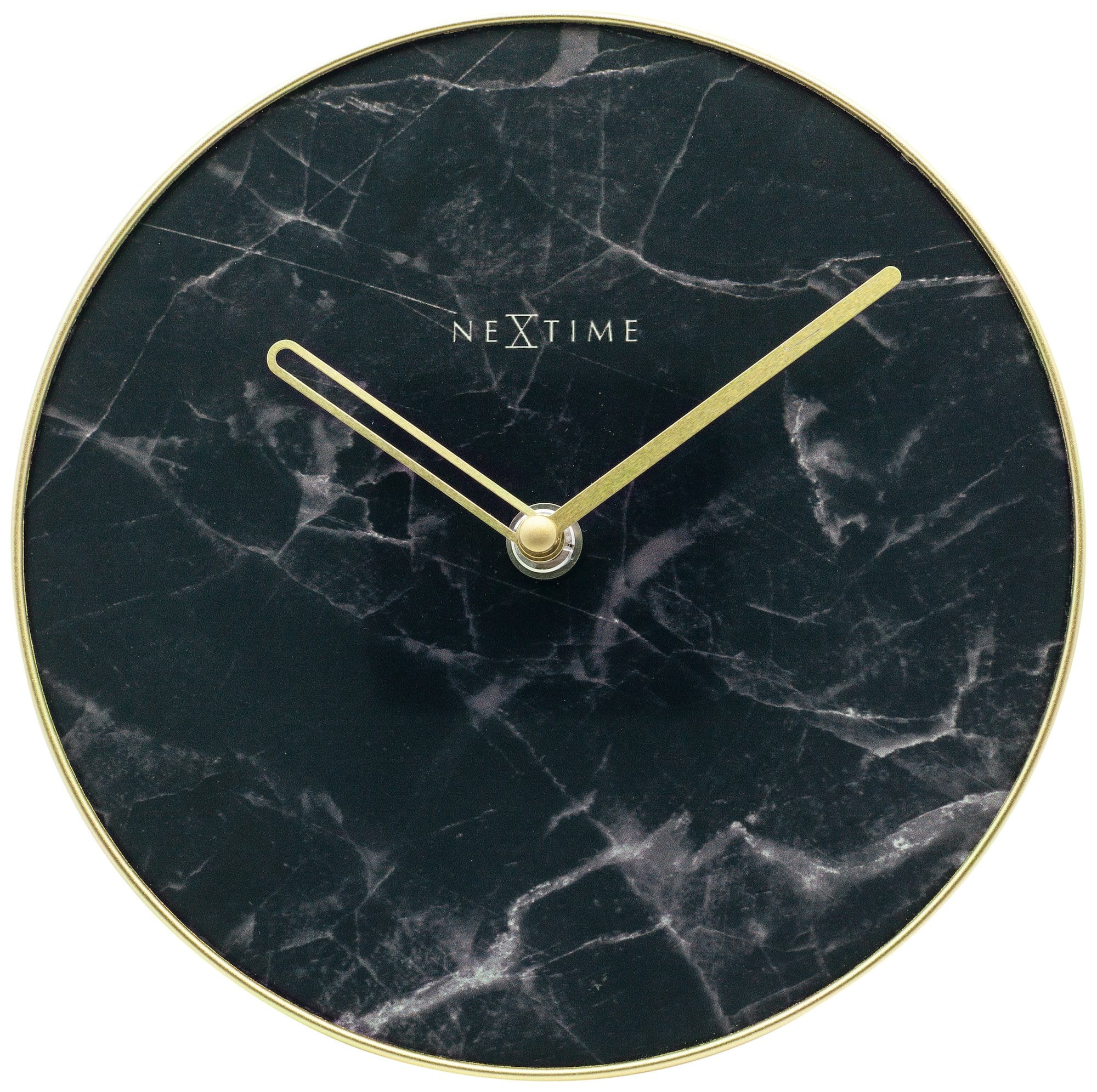 Table / Wall clock -  20 cm - Glass / Metal - 'Marble' - Goat Corp