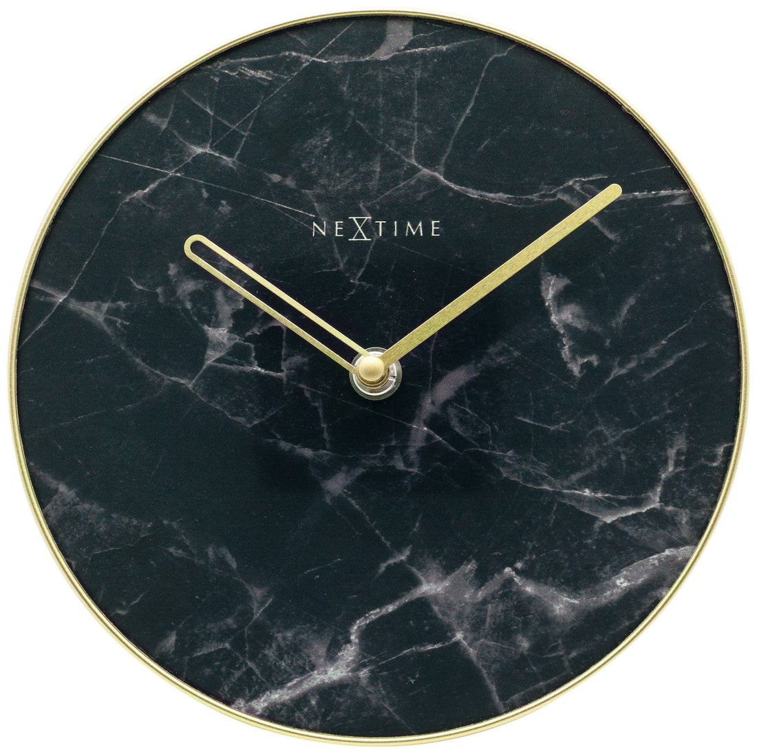 Table / Wall clock -  20 cm - Glass / Metal - 'Marble' - Goat Corp