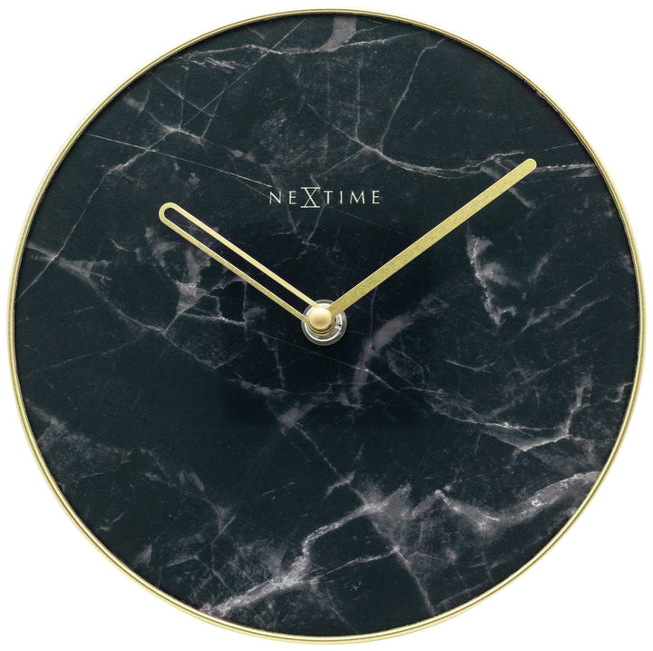 Table / Wall clock -  20 cm - Glass / Metal - 'Marble' - Goat Corp