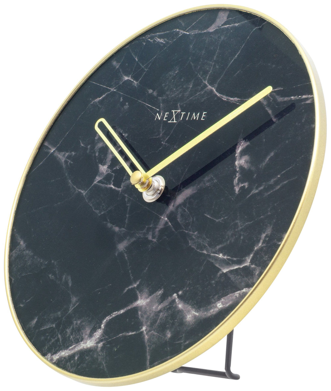 Table / Wall clock -  20 cm - Glass / Metal - 'Marble' - Goat Corp