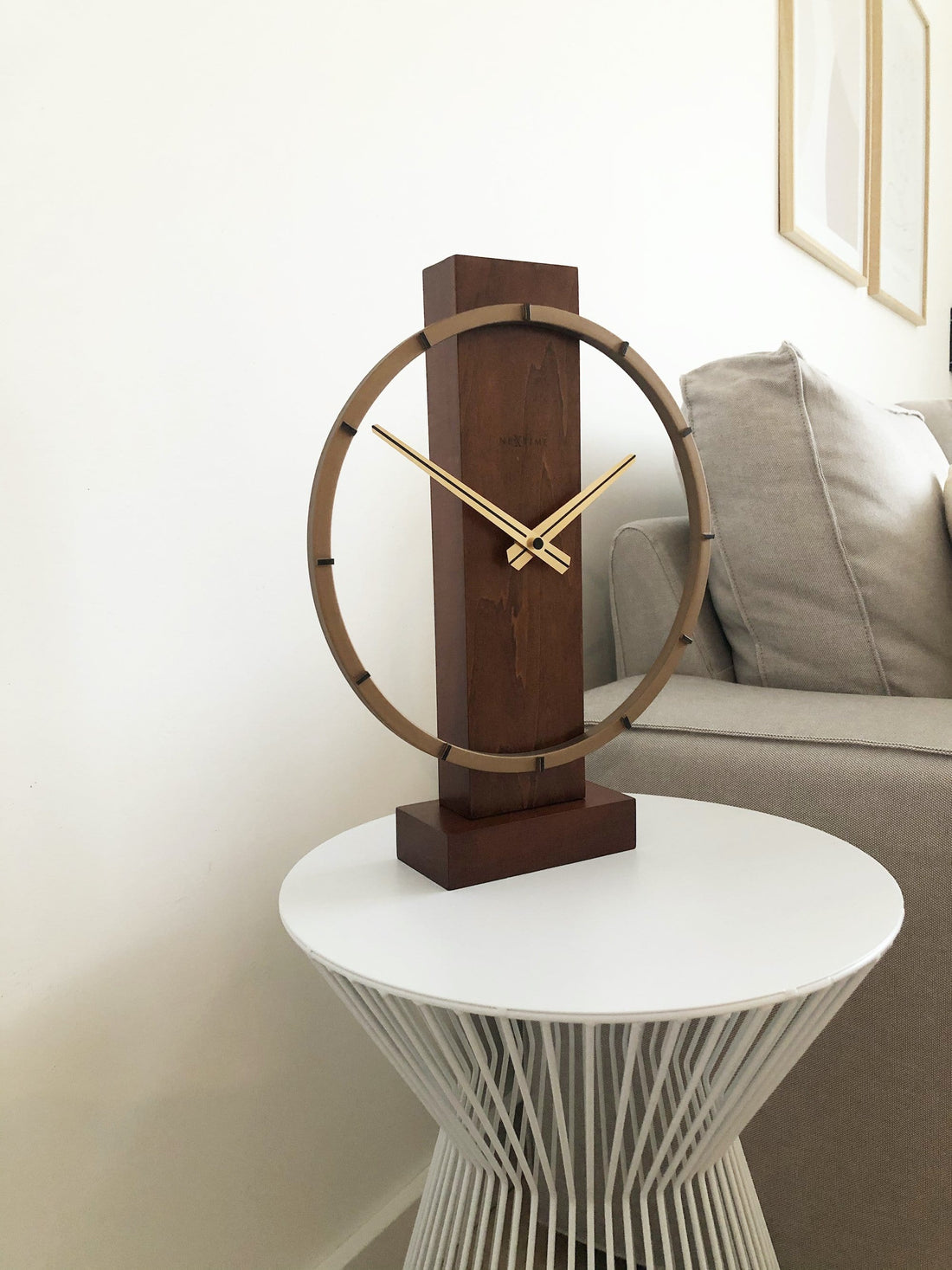 Table / Wall clock - 34 x 27 cm - Wood/Steel -  'Carl Small' - Goat Corp
