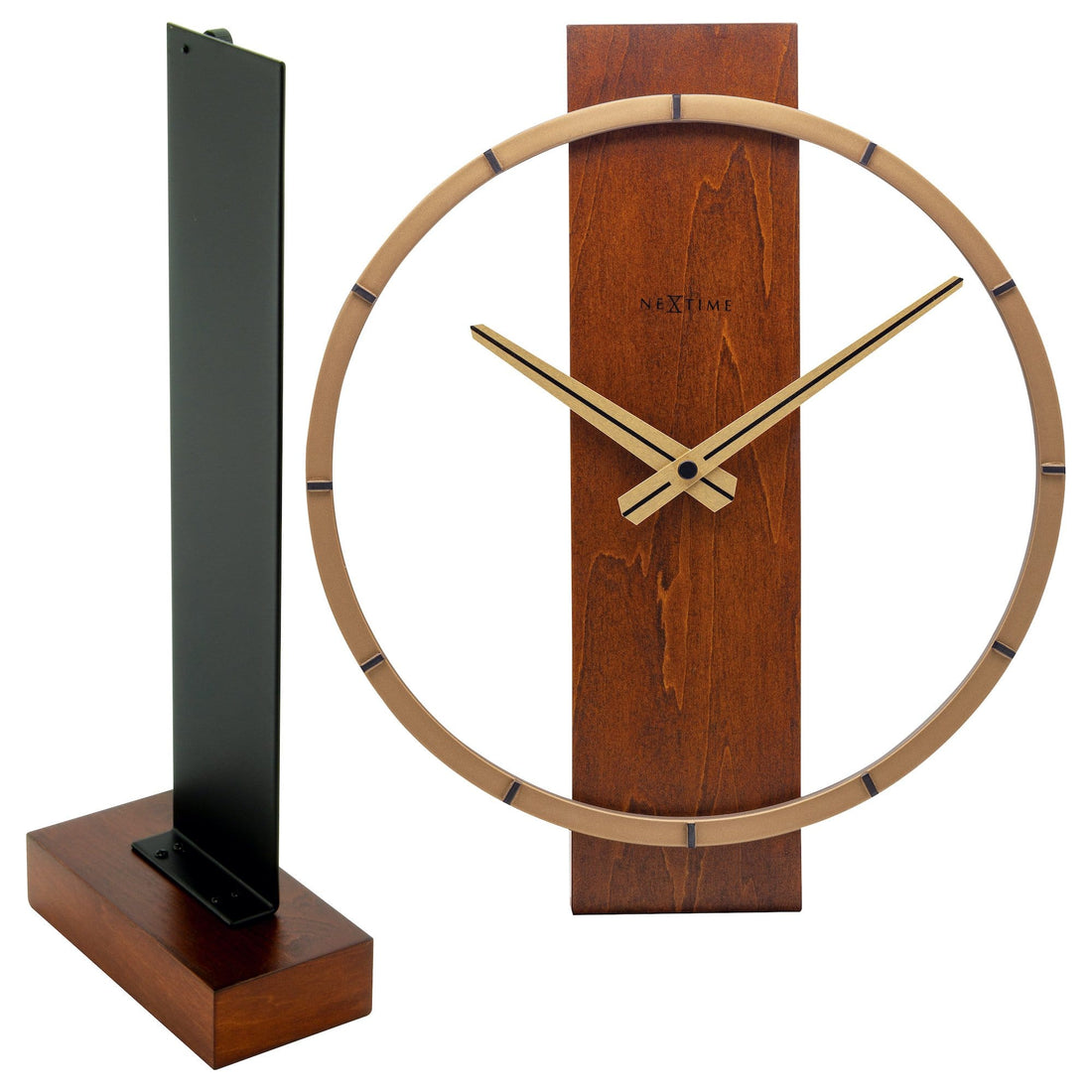 Table / Wall clock - 34 x 27 cm - Wood/Steel -  'Carl Small' - Goat Corp
