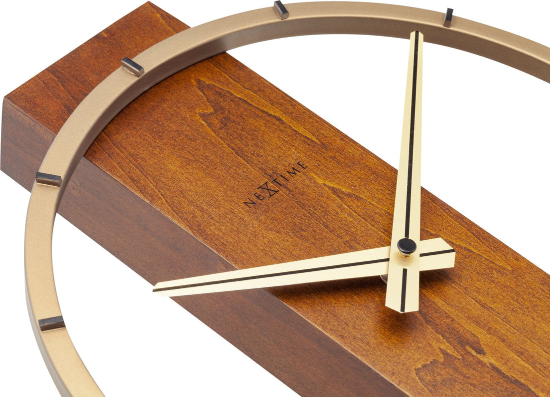 Table / Wall clock - 34 x 27 cm - Wood/Steel -  'Carl Small' - Goat Corp