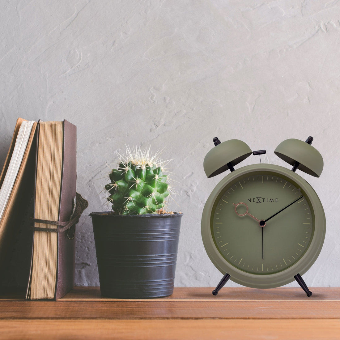 Table Alarm Clock 15x18x7cm - Silent -   Light function -  Metal "Golden Hour" - Goat Corp