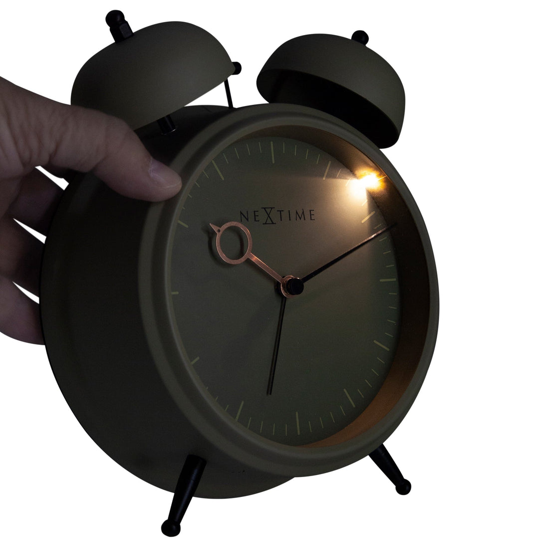 Table Alarm Clock 15x18x7cm - Silent -   Light function -  Metal "Golden Hour" - Goat Corp