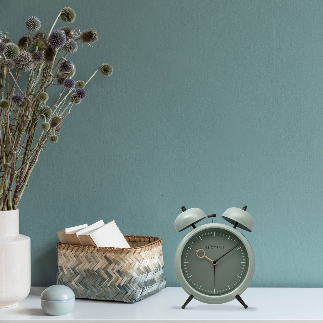 Table Alarm Clock 15x18x7cm - Silent -   Light function -  Metal "Golden Hour" - Goat Corp