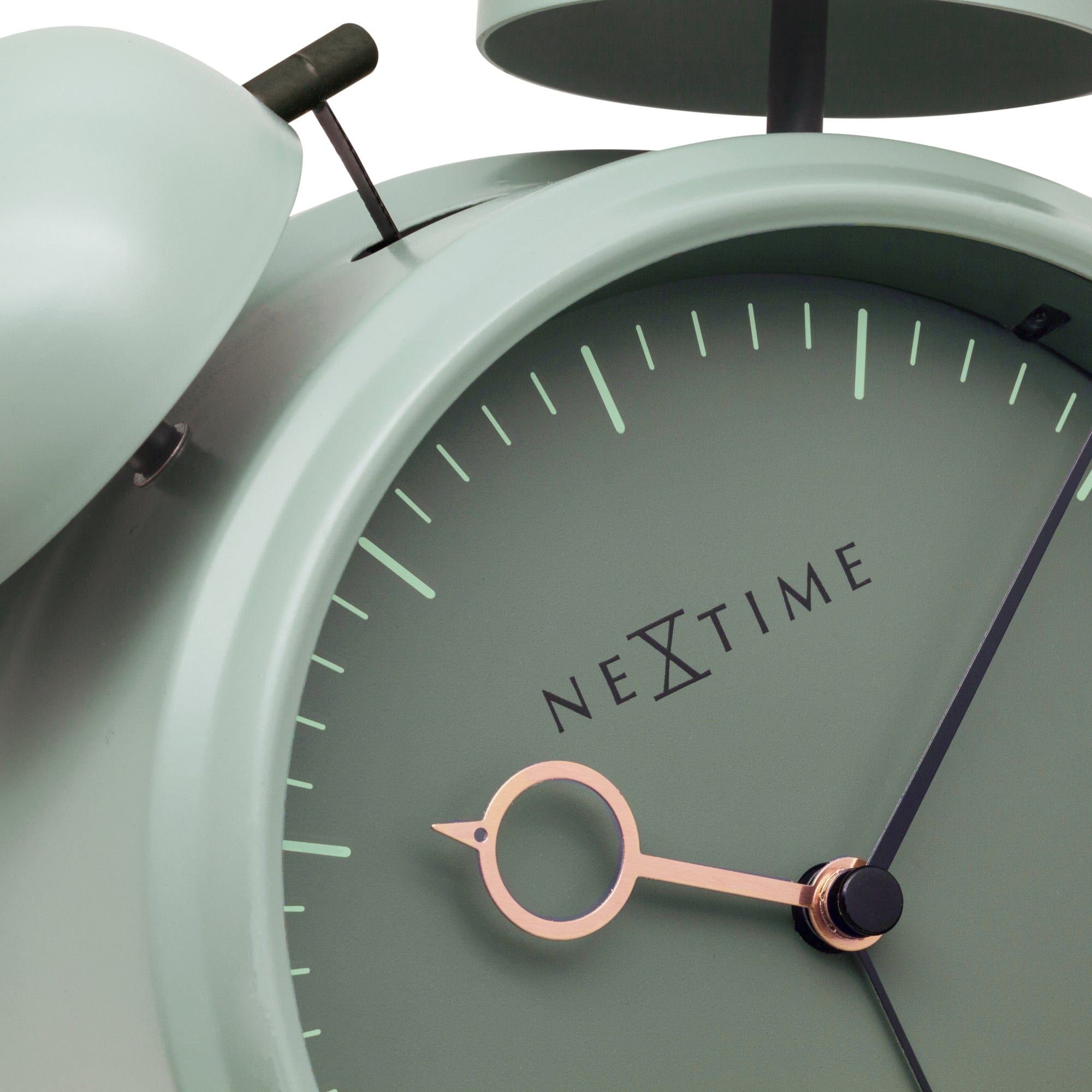 Table Alarm Clock 15x18x7cm - Silent -   Light function -  Metal "Golden Hour" - Goat Corp