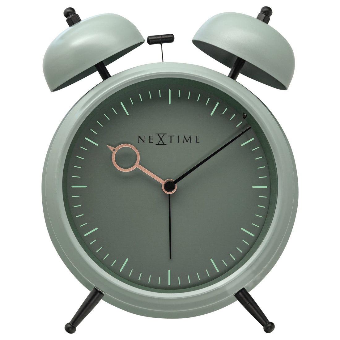 Table Alarm Clock 15x18x7cm - Silent -   Light function -  Metal "Golden Hour" - Goat Corp