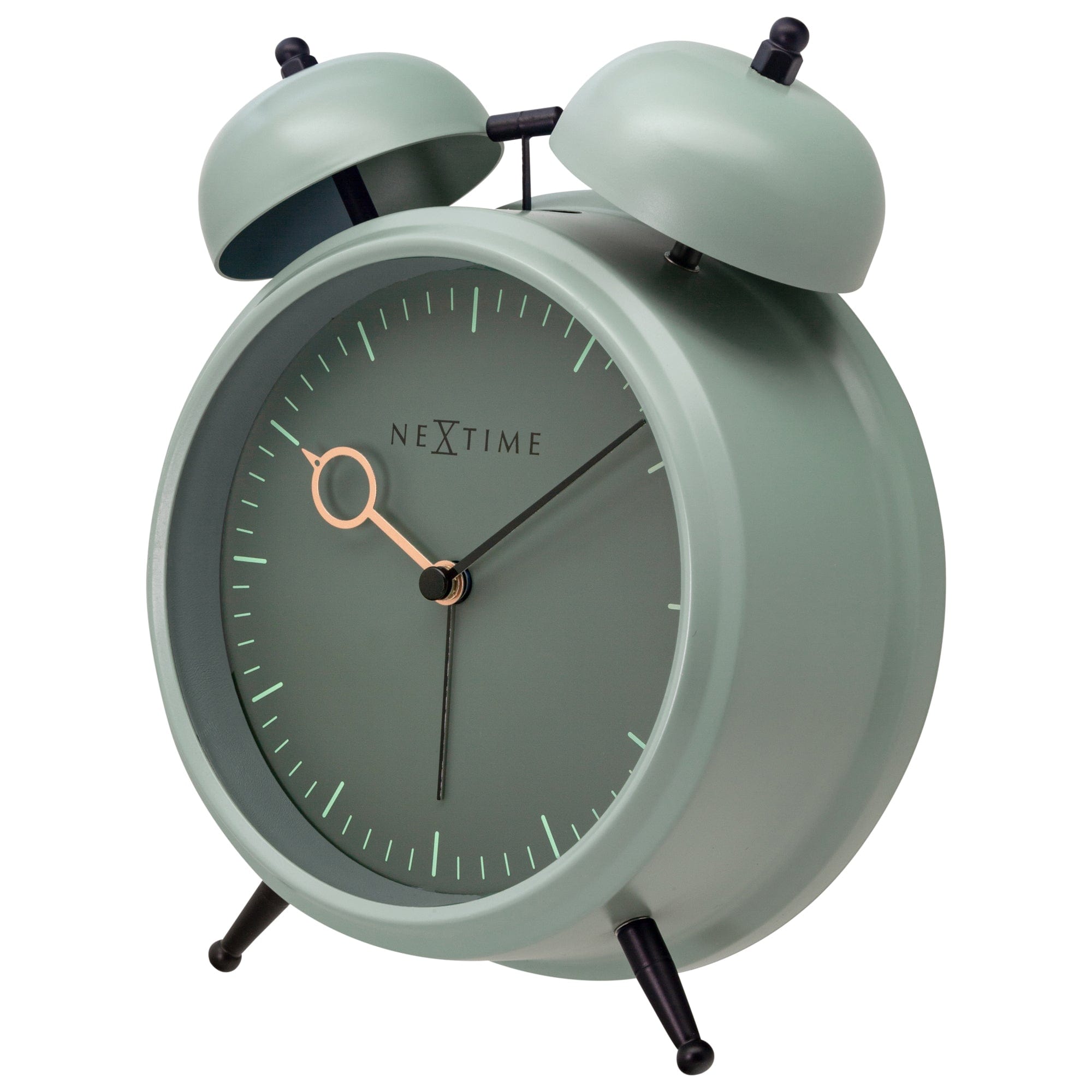 Table Alarm Clock 15x18x7cm - Silent -   Light function -  Metal "Golden Hour" - Goat Corp