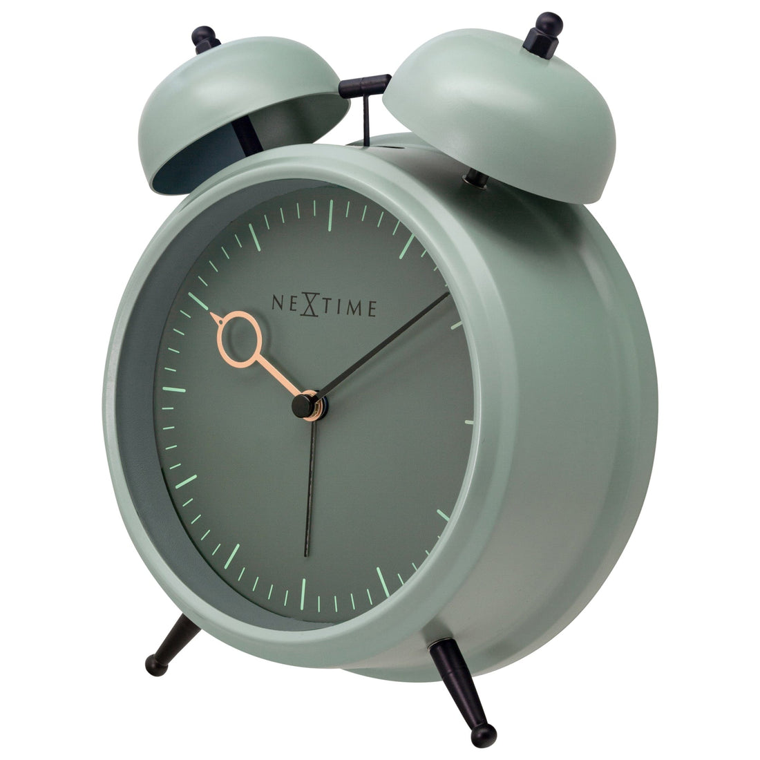 Table Alarm Clock 15x18x7cm - Silent -   Light function -  Metal "Golden Hour" - Goat Corp