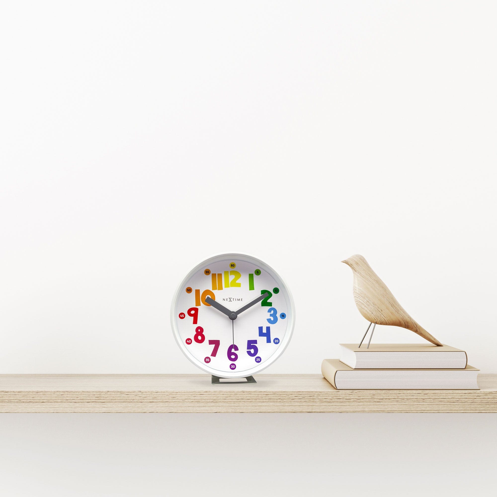 Table Alarm Clock 12.5x13x5.5cm - Silent - Light function / colour - Plastic "Sophia Small" - Goat Corp