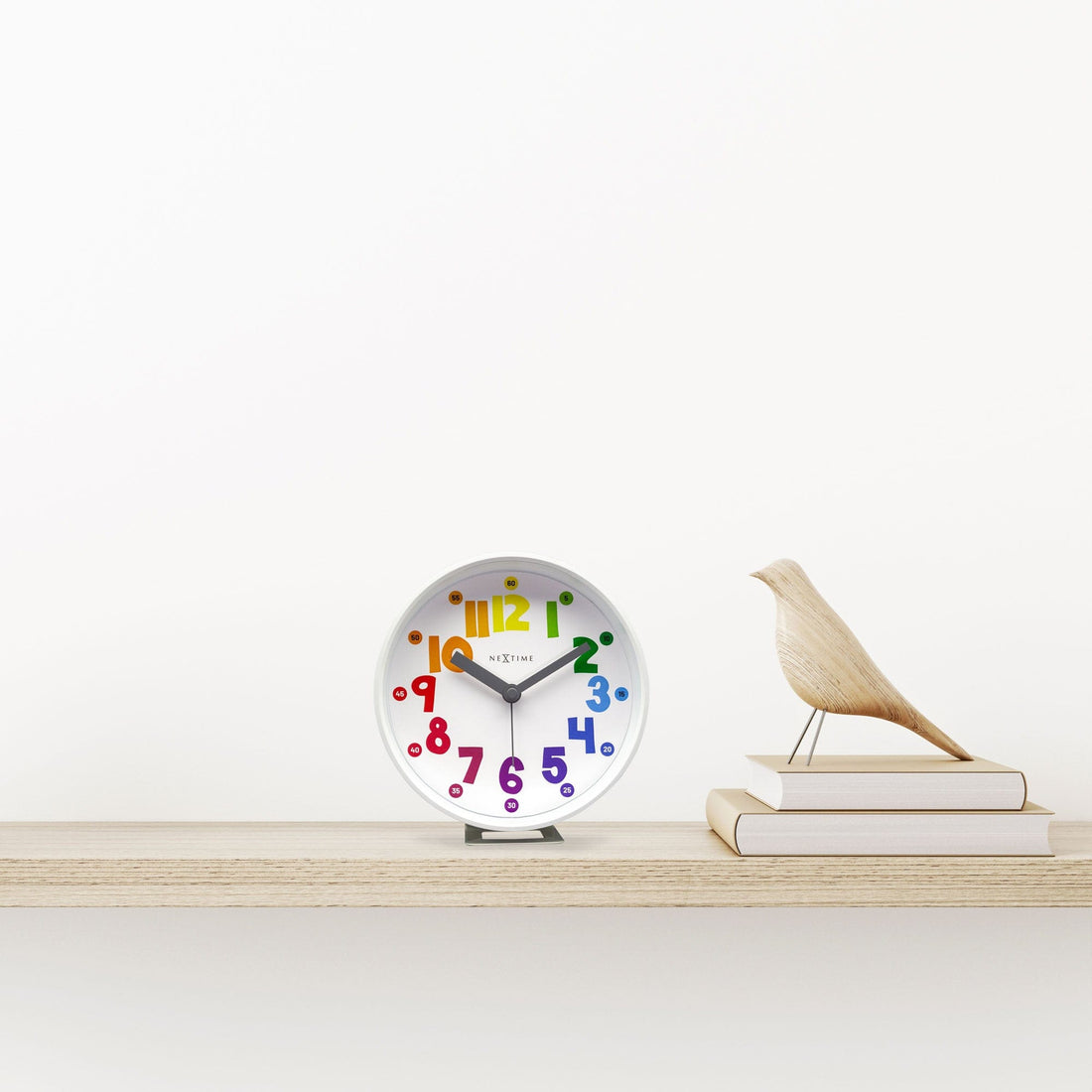 Table Alarm Clock 12.5x13x5.5cm - Silent - Light function / colour - Plastic "Sophia Small" - Goat Corp