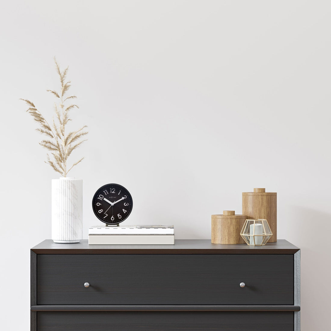 Table Alarm Clock 12.5x13x5.5cm - Silent - Light function - Plastic "Reflect" - Goat Corp