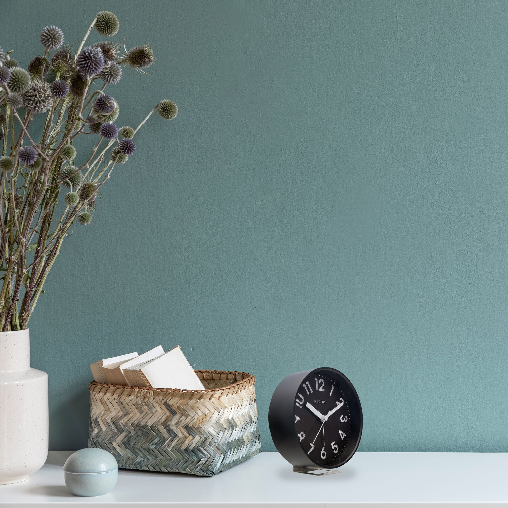 Table Alarm Clock 12.5x13x5.5cm - Silent - Light function - Plastic "Reflect" - Goat Corp