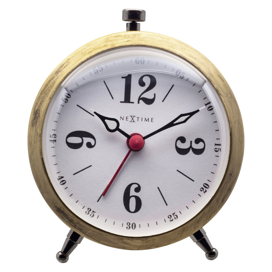 Table Alarm Clock 9x10.8x5cm - Silent - Luminous hands - Metal "Harvey" - Goat Corp