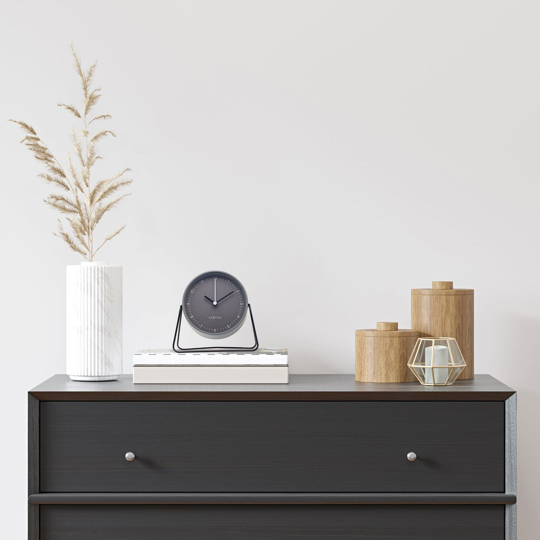 Table Alarm Clock 14x13x7cm - Silent - Metal - "Berlin Table" - Goat Corp