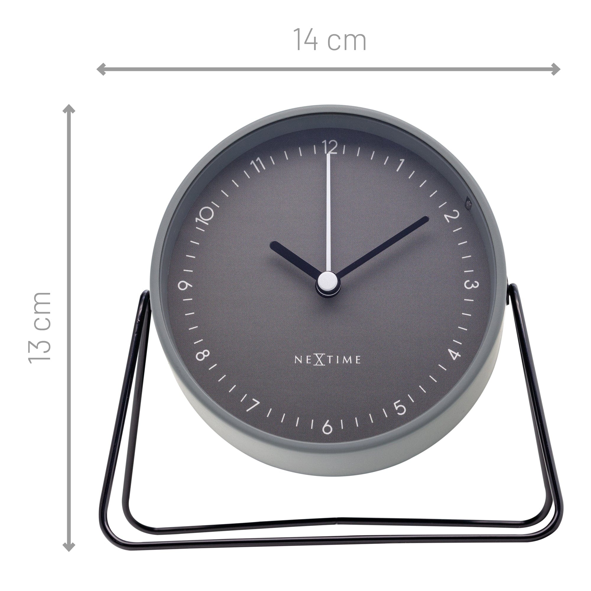 Table Alarm Clock 14x13x7cm - Silent - Metal - "Berlin Table" - Goat Corp