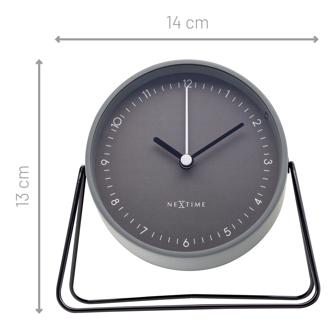 Table Alarm Clock 14x13x7cm - Silent - Metal - "Berlin Table" - Goat Corp