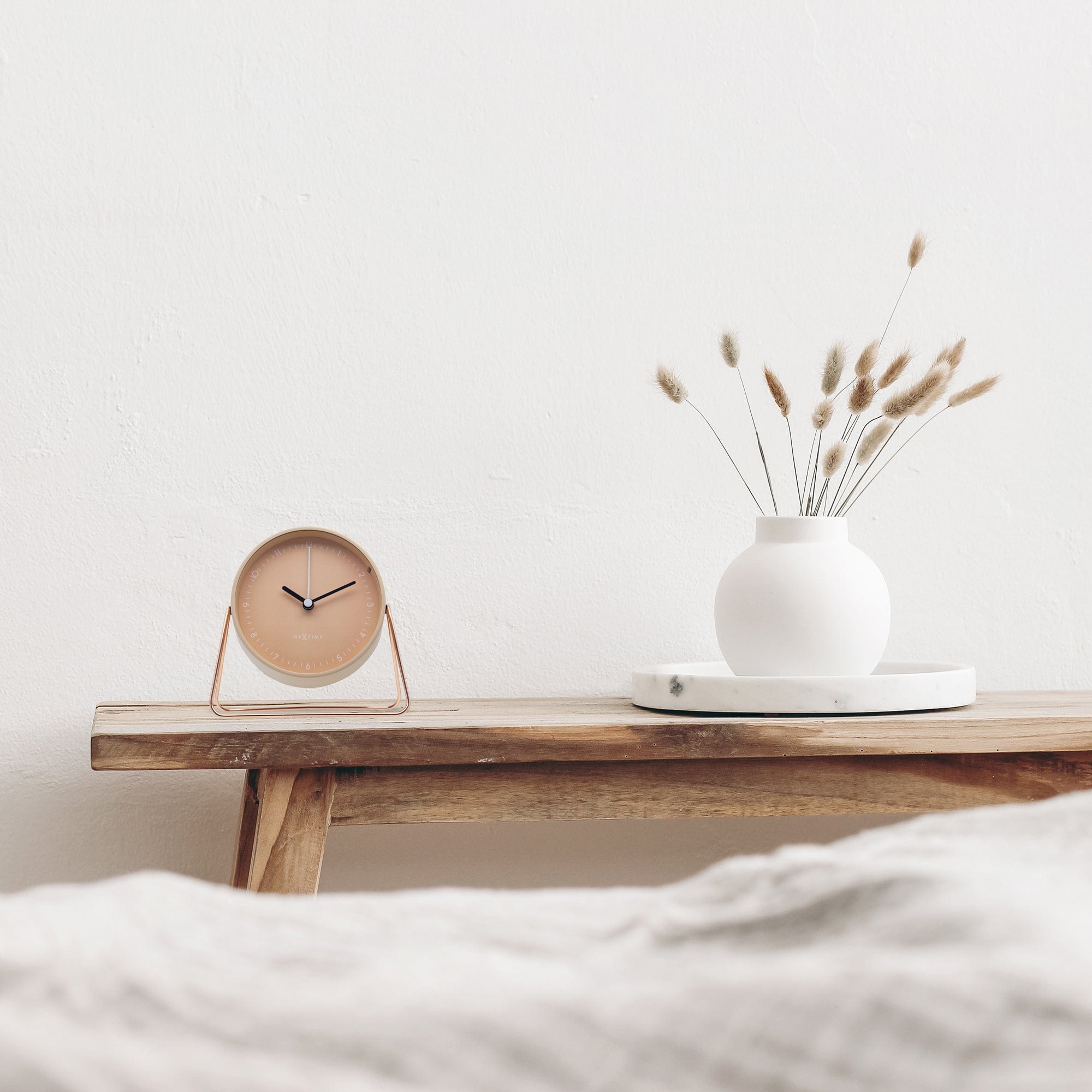 Table Alarm Clock 14x13x7cm - Silent - Metal - "Berlin Table" - Goat Corp