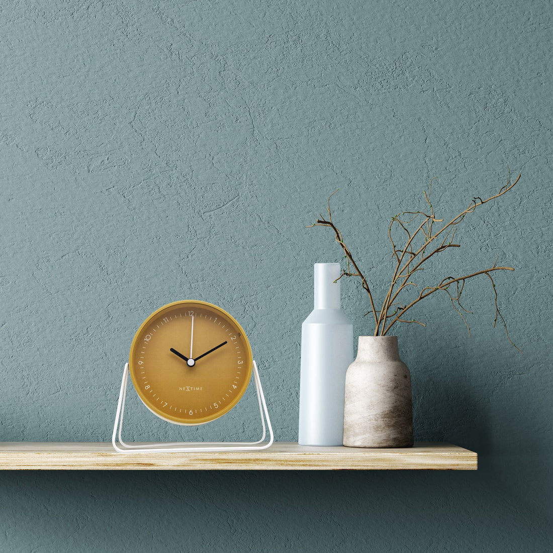 Table Alarm Clock 14x13x7cm - Silent - Metal - "Berlin Table" - Goat Corp