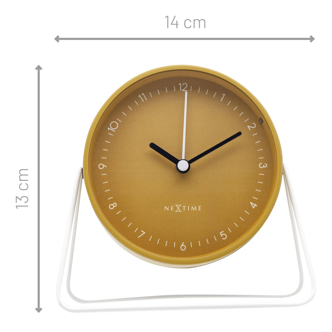 Table Alarm Clock 14x13x7cm - Silent - Metal - "Berlin Table" - Goat Corp