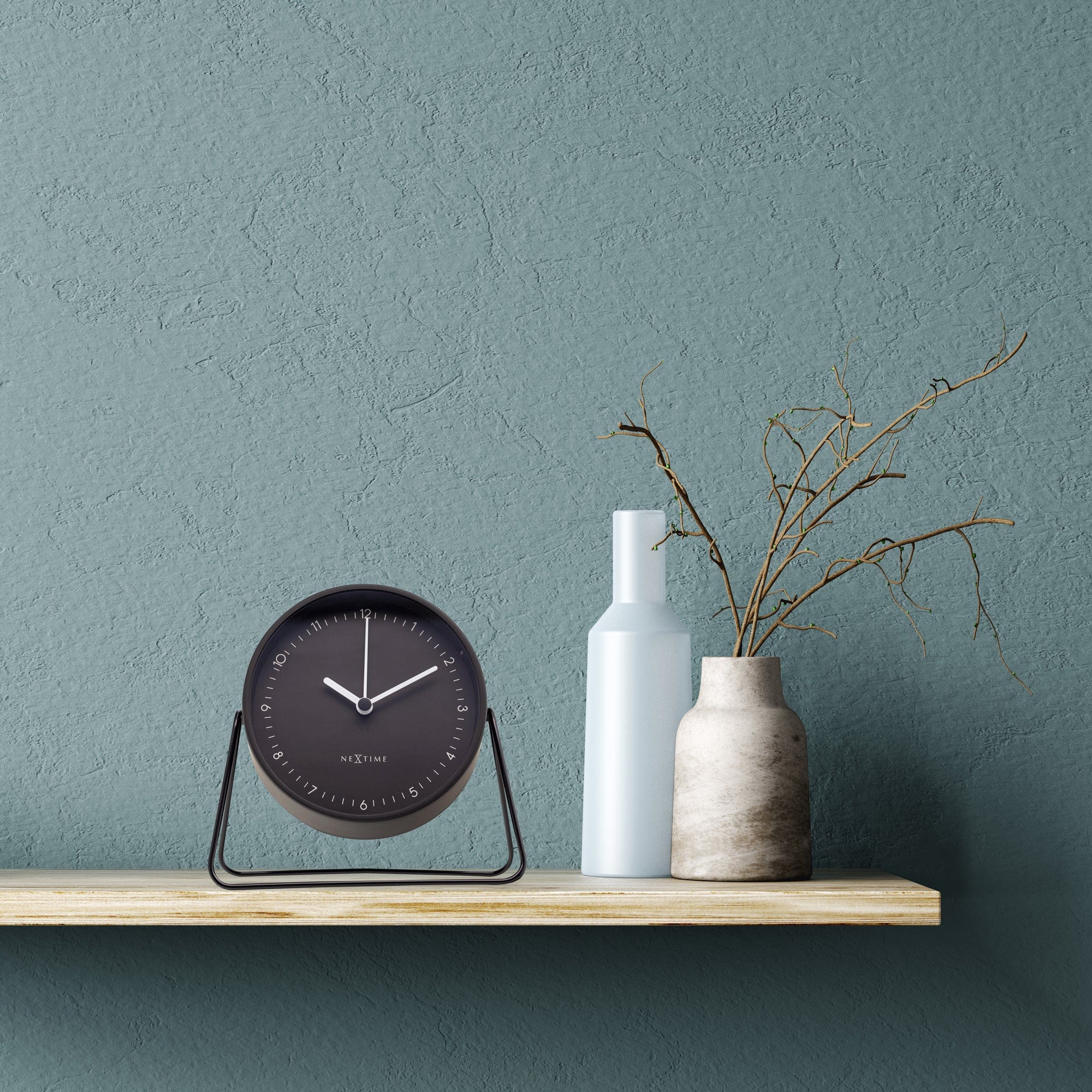 Table Alarm Clock 14x13x7cm - Silent - Metal - "Berlin Table" - Goat Corp