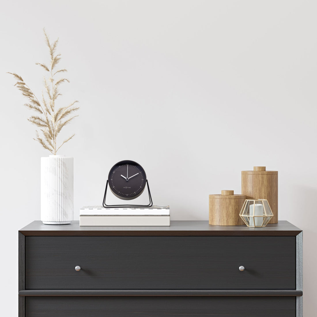 Table Alarm Clock 14x13x7cm - Silent - Metal - "Berlin Table" - Goat Corp