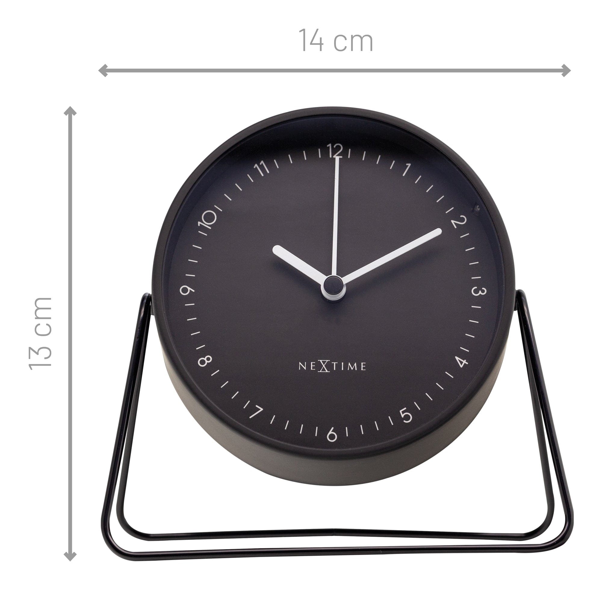 Table Alarm Clock 14x13x7cm - Silent - Metal - "Berlin Table" - Goat Corp