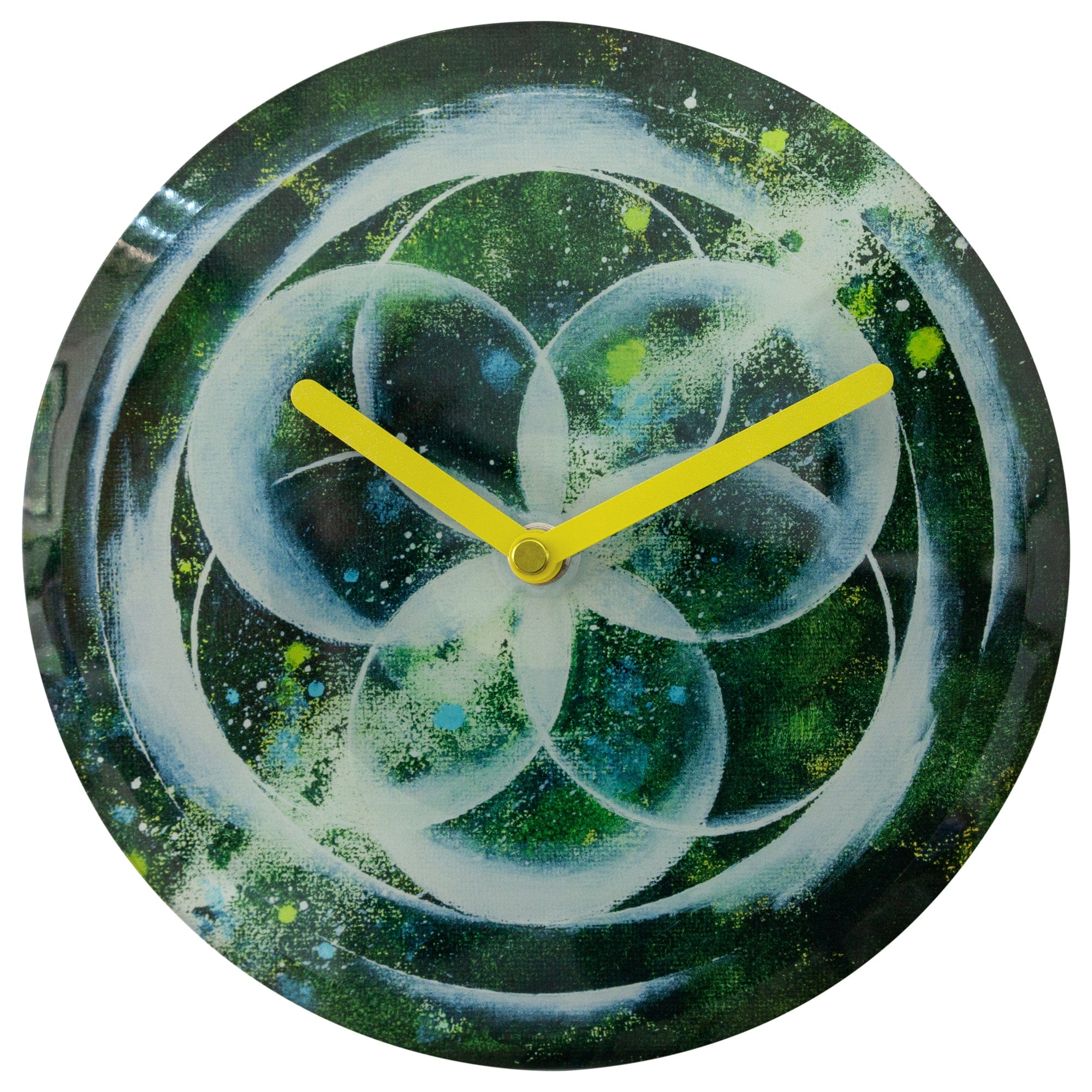 Table/Wall clock 20cm - Silent - Green -  Tempered Glass - "Cosmo Table" - Goat Corp