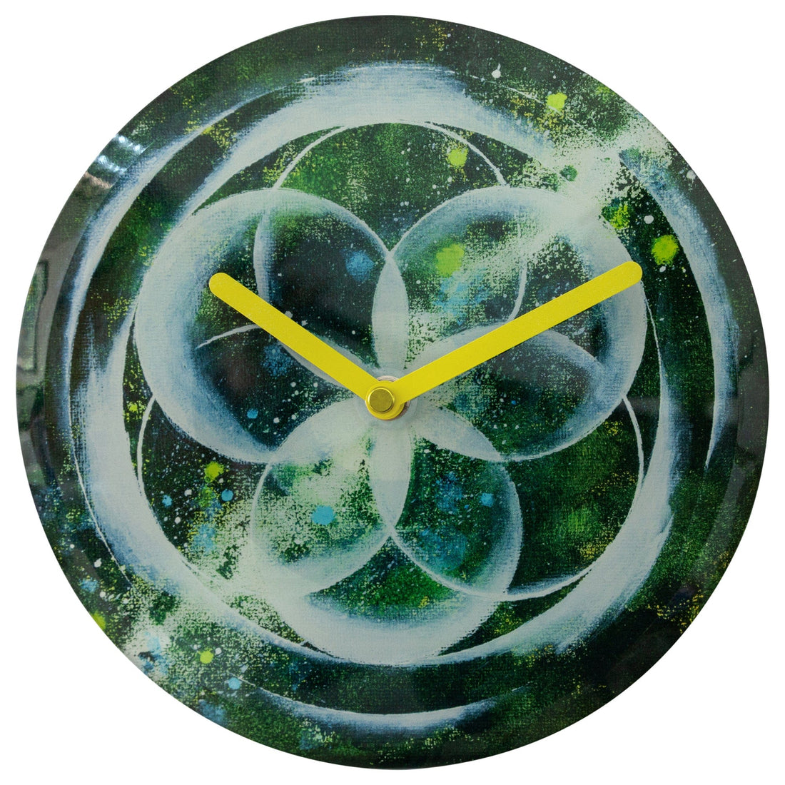 Table/Wall clock 20cm - Silent - Green -  Tempered Glass - "Cosmo Table" - Goat Corp