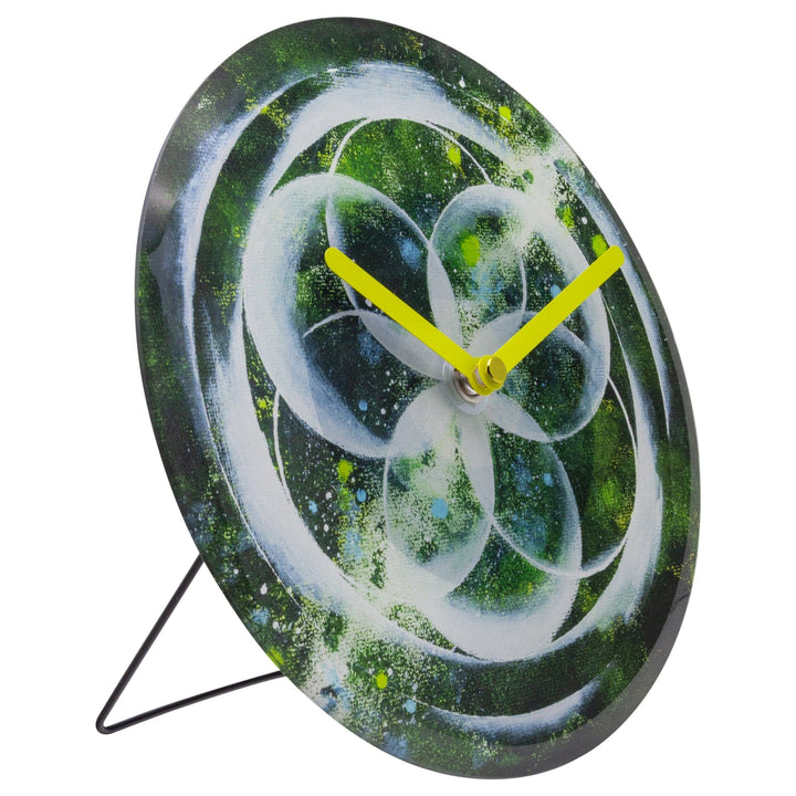 Table/Wall clock 20cm - Silent - Green -  Tempered Glass - "Cosmo Table" - Goat Corp