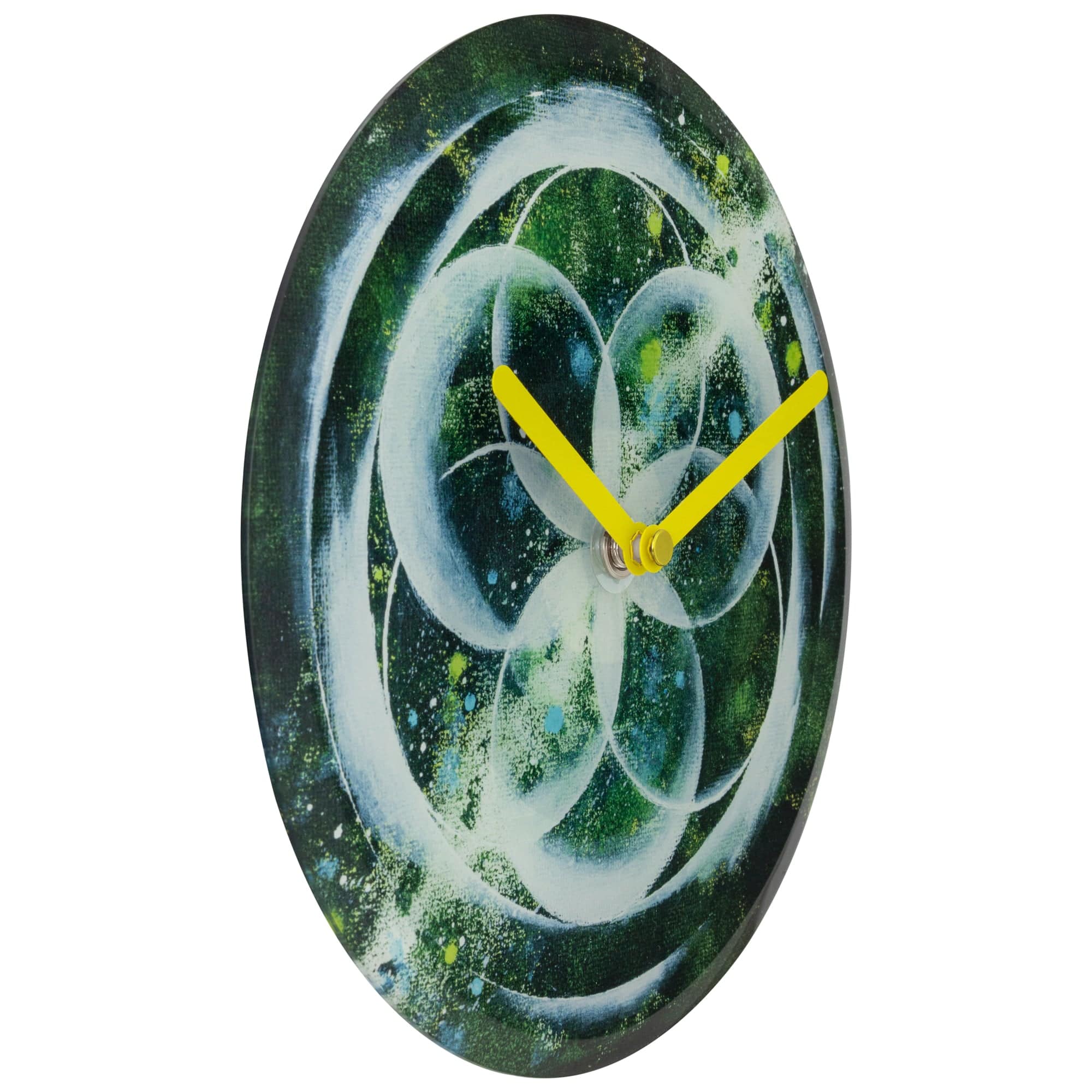Table/Wall clock 20cm - Silent - Green -  Tempered Glass - "Cosmo Table" - Goat Corp